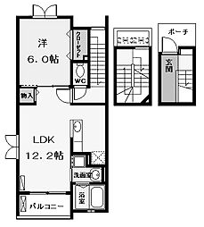 クレメントハウス 1LDKの間取図画像