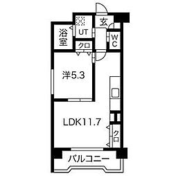 ミーティア 1LDKの間取図画像