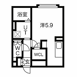 WELLCOURTTENMA ワンルームの間取図画像