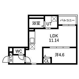 Jack sambanI 1LDKの間取図画像