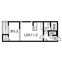 Delica日比野 1LDKの間取図画像