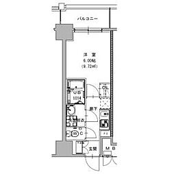 S-RESIDENCE植田asolea(アソレア) 1Kの間取図画像
