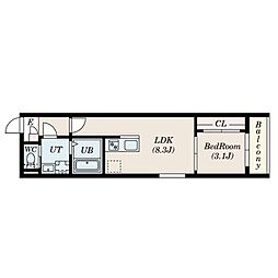 Revive本笠寺 1LDKの間取図画像
