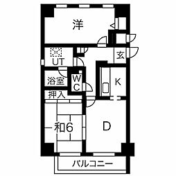 グレース堀田 2DKの間取図画像