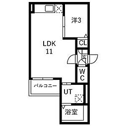 Jack sunakuchiI 1LDKの間取図画像