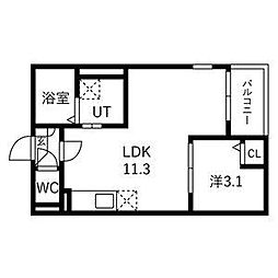 Jack sunakuchiI 1LDKの間取図画像