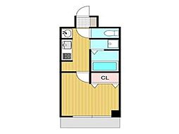 リアライズ沢下町2 1Kの間取図画像