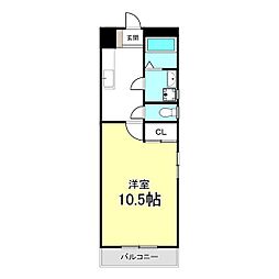 MIYABIROU 1Kの間取図画像
