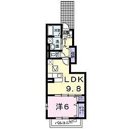 カーサ大高 1LDKの間取図画像
