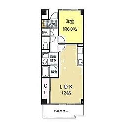 シーズンコート八事 1LDKの間取図画像