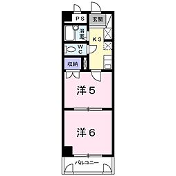 第2メゾンあらかわ 2Kの間取図画像