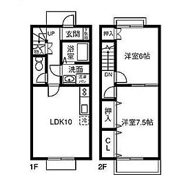 ブリスフルパーチみずほA 2LDKの間取図画像