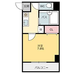 タウンコートオーク 1Kの間取図画像