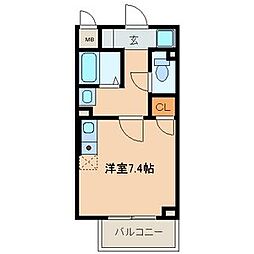 Prendre2 ワンルームの間取図画像