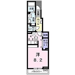 ルミエール中坪 ワンルームの間取図画像