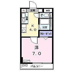 エスポワール・K 1Kの間取図画像