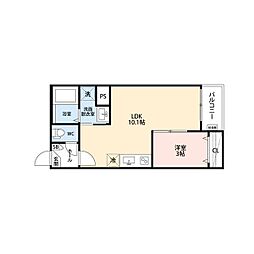 GRANDBLUEHOSHIMIYA2 1LDKの間取図画像