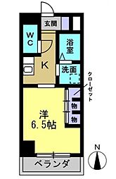 エグゼ原 1Kの間取図画像