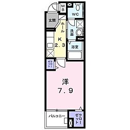 サングリーン 1Kの間取図画像