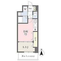 プレイズシード御器所ウエスト 1LDKの間取図画像