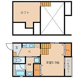 M's神宮西2 1SKの間取図画像