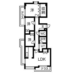 カスティーリョ南山 3LDKの間取図画像