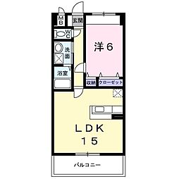 グランドールかさでら 1LDKの間取図画像