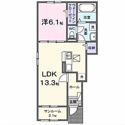 ルミア グレイス 1LDKの間取図画像