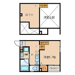 M's神宮西1 1SKの間取図画像