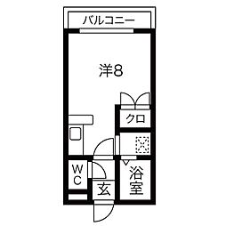 アネックス瑞穂 ワンルームの間取図画像