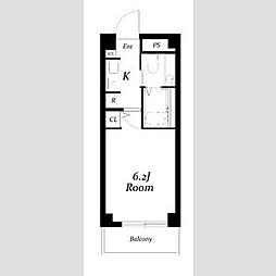 八事ガーデンヒルズ西館 1Kの間取図画像