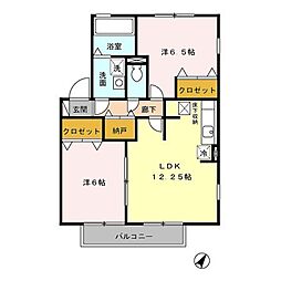レジデンス黒沢台A 2LDKの間取図画像