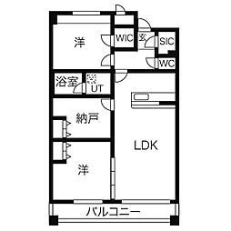 カーサ川名山 3LDKの間取図画像