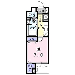 サングリーン 1Kの間取図画像