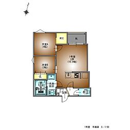REGALEST道徳駅 2LDKの間取図画像