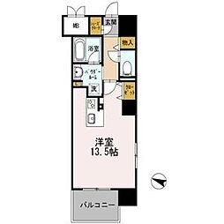 ロイヤルパークスERささしま　WEST 10階ワンルームの間取り