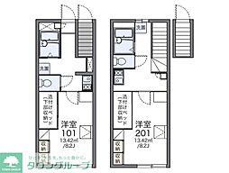 名鉄犬山線 東枇杷島駅 徒歩11分の賃貸アパート 1階1Kの間取り