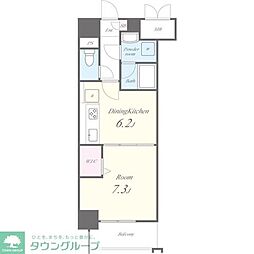 名古屋市営東山線 本陣駅 徒歩1分の賃貸マンション 7階1DKの間取り