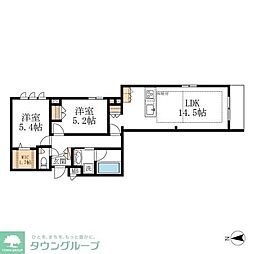 HEBEL MAISON 徳川園 1階2LDKの間取り