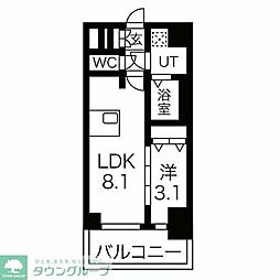名古屋市営鶴舞線 浅間町駅 徒歩9分の賃貸マンション 3階1LDKの間取り