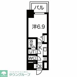 名古屋市営鶴舞線 浅間町駅 徒歩9分の賃貸マンション 14階1Kの間取り
