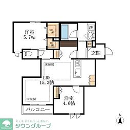 SAKURA 2階2LDKの間取り