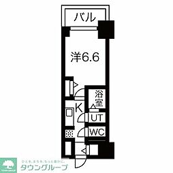 名古屋市営鶴舞線 浅間町駅 徒歩9分の賃貸マンション 14階1Kの間取り