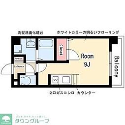 名古屋市営鶴舞線 浅間町駅 徒歩6分の賃貸マンション 1階ワンルームの間取り