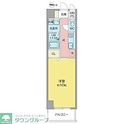 JR東海道本線 名古屋駅 徒歩9分の賃貸マンション 4階1Kの間取り