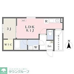 名古屋市営東山線 中村公園駅 徒歩5分の賃貸アパート 1階1LDKの間取り