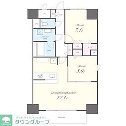 JS御園通 9階2LDKの間取り