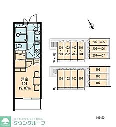 レオパレス小本本町 1Kの間取図画像