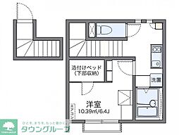 レオネクストプレミアム 2階1Kの間取り