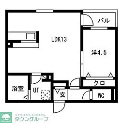 名古屋市営鶴舞線 浄心駅 徒歩8分の賃貸アパート 1階1LDKの間取り